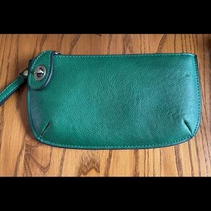 Joy Susan mini crossbody wristlet clutch Kelly green